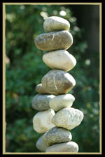 stacked rocks at Bellevue Botanic Garden